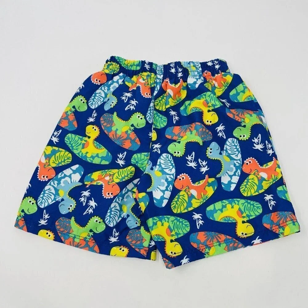 OP Infant Boys Size 24 Months Dinosaur Island Print Lined Swim Trunks‎ Blue 1713